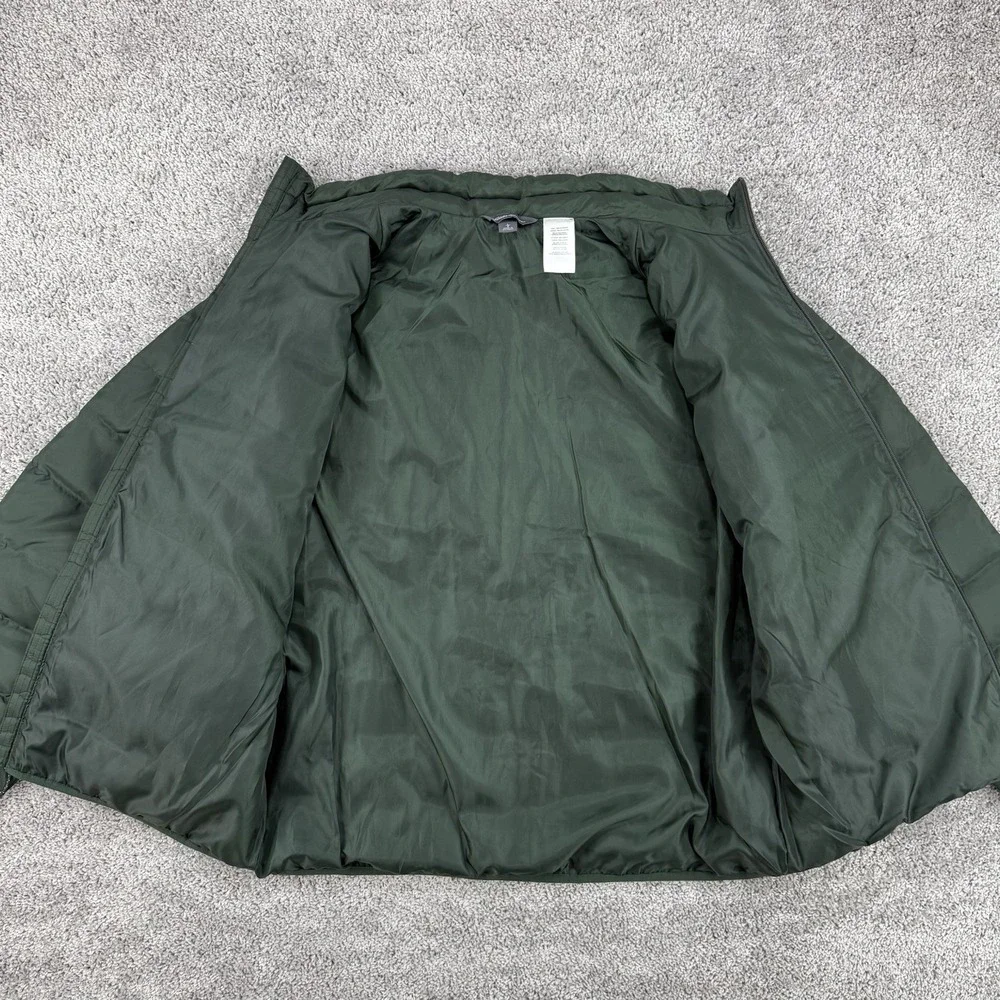 Eddie Bauer EB650 Down Jacket Men's L Green Puffer Quilted Full Zip